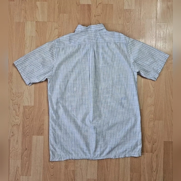 Calvin Klein Jeans windowpane plaid short sleeve button down shirt - Picture 8 of 9